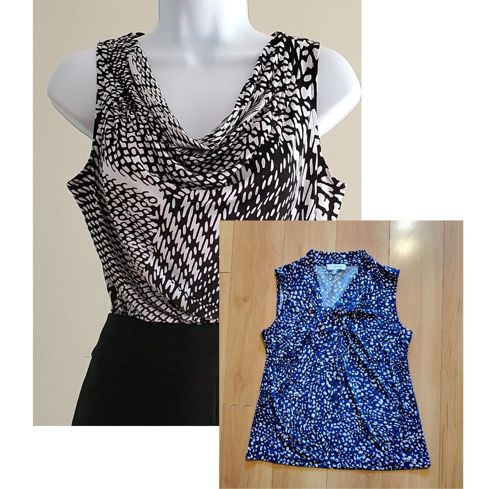 CALVIN KLEIN Sleeveless Tops - S (2 tops, PRE-OWNED)